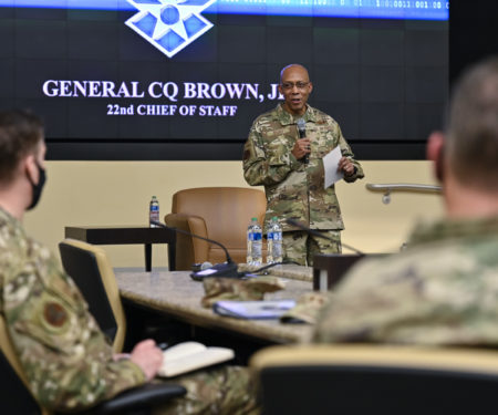 CSAF Brown speaks at Command Chief Training