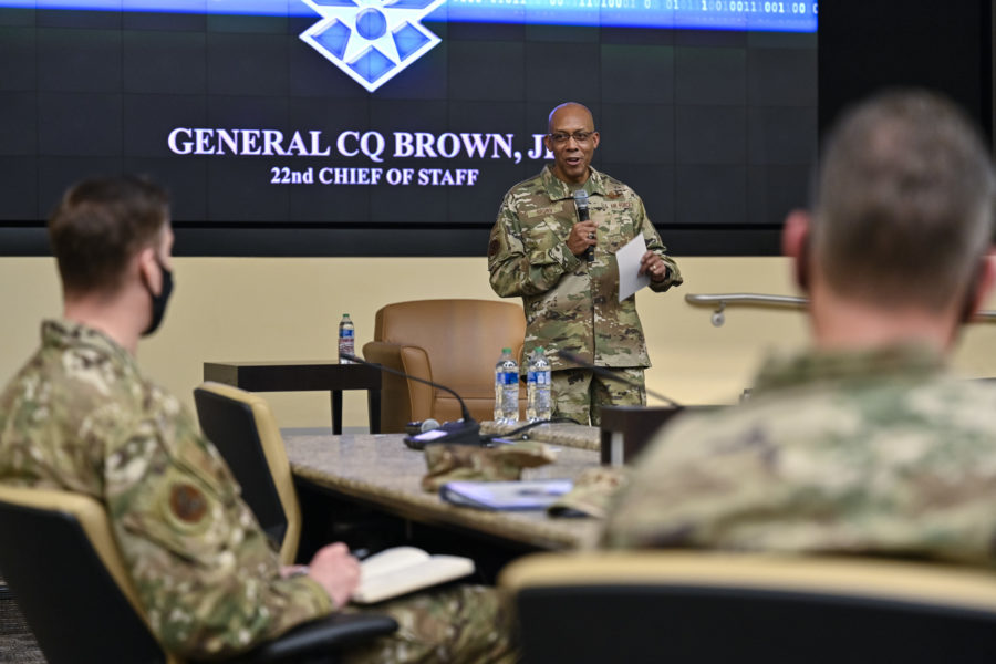 CSAF Brown speaks at Command Chief Training