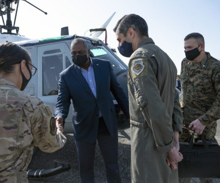 Secretary Austin Greets Troops in Japan
