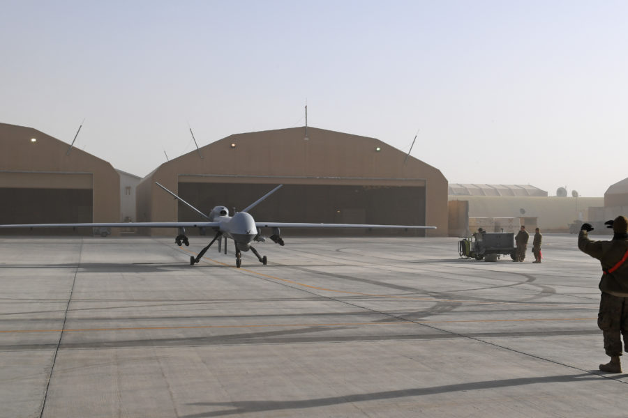 MQ-9 Reaper take off and maintenance