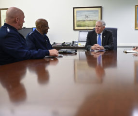 SecAF Kendall staff meeting with USecAF, CSAF, CSO