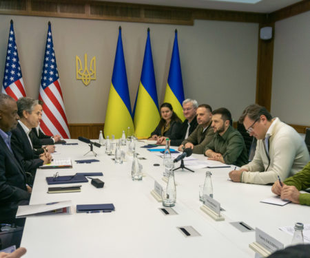 Secretary of Defense and Secretary of State visit Ukrainian President