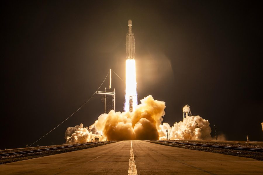 A SpaceX Falcon Heavy rocket launches USSF-52 carrying a United States Space Force X-37B Orbital Test Vehicle from Kennedy Space Center Launch Complex 39A. U.S. Space Force photo