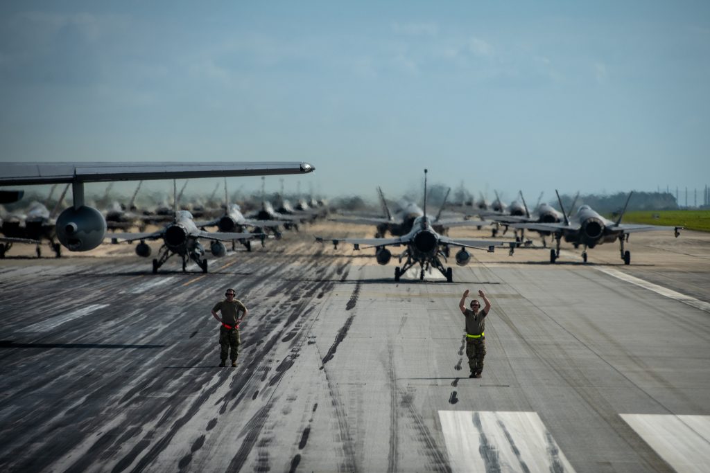 PHOTOS: Kadena Welcomes New F-22s and F-16s with Elephant Walk