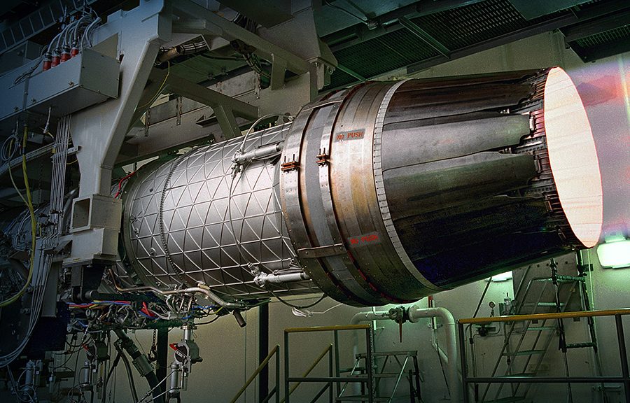 The latest generation F100 engine, built by Pratt & Whitney.