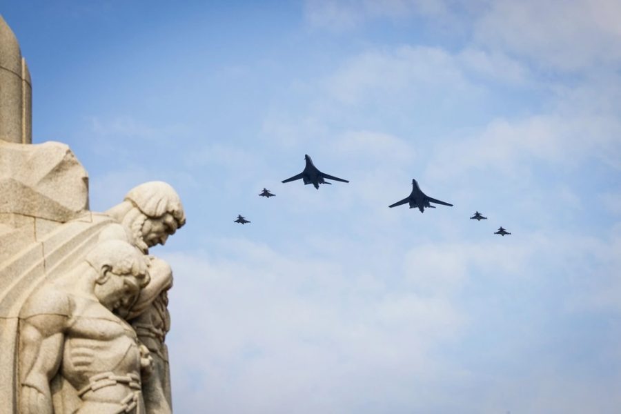 PHOTOS: Air Force B-1s Soar Over Latvia with Allied Gripens