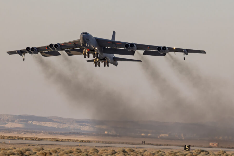 B-52 Crashes at Edwards; Status of Crew Unclear