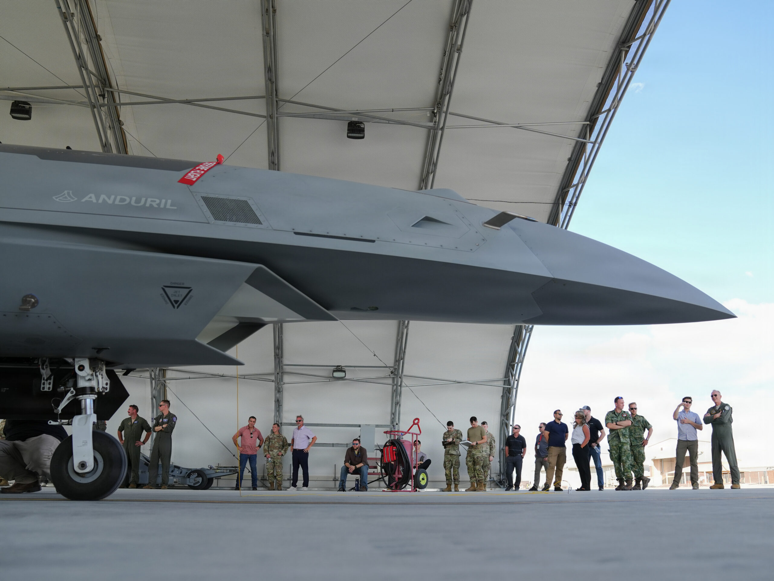 Anduril Fury and General Atomics Vengeance CCA prototypes on the flightline